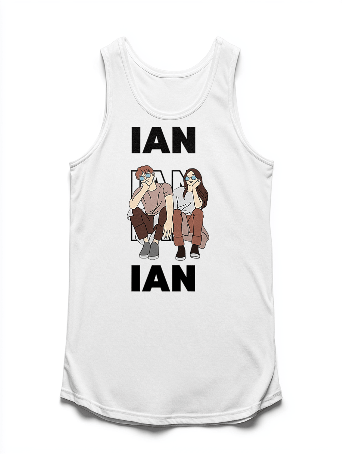 Stylish Personalized IAN Tank Top with Cool Character Design