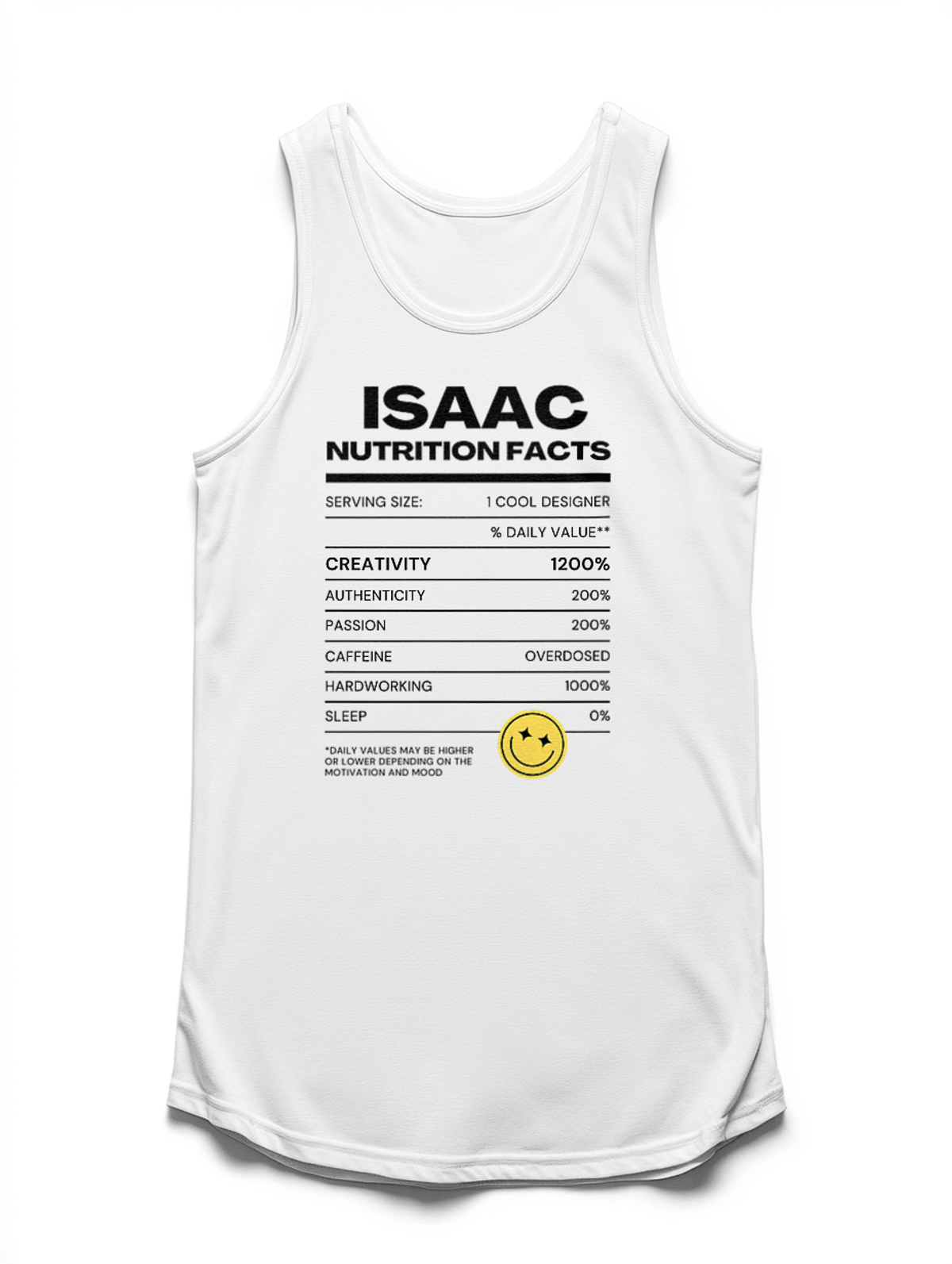 ISAAC's 'Nutrition Facts' Personalized Tank Top