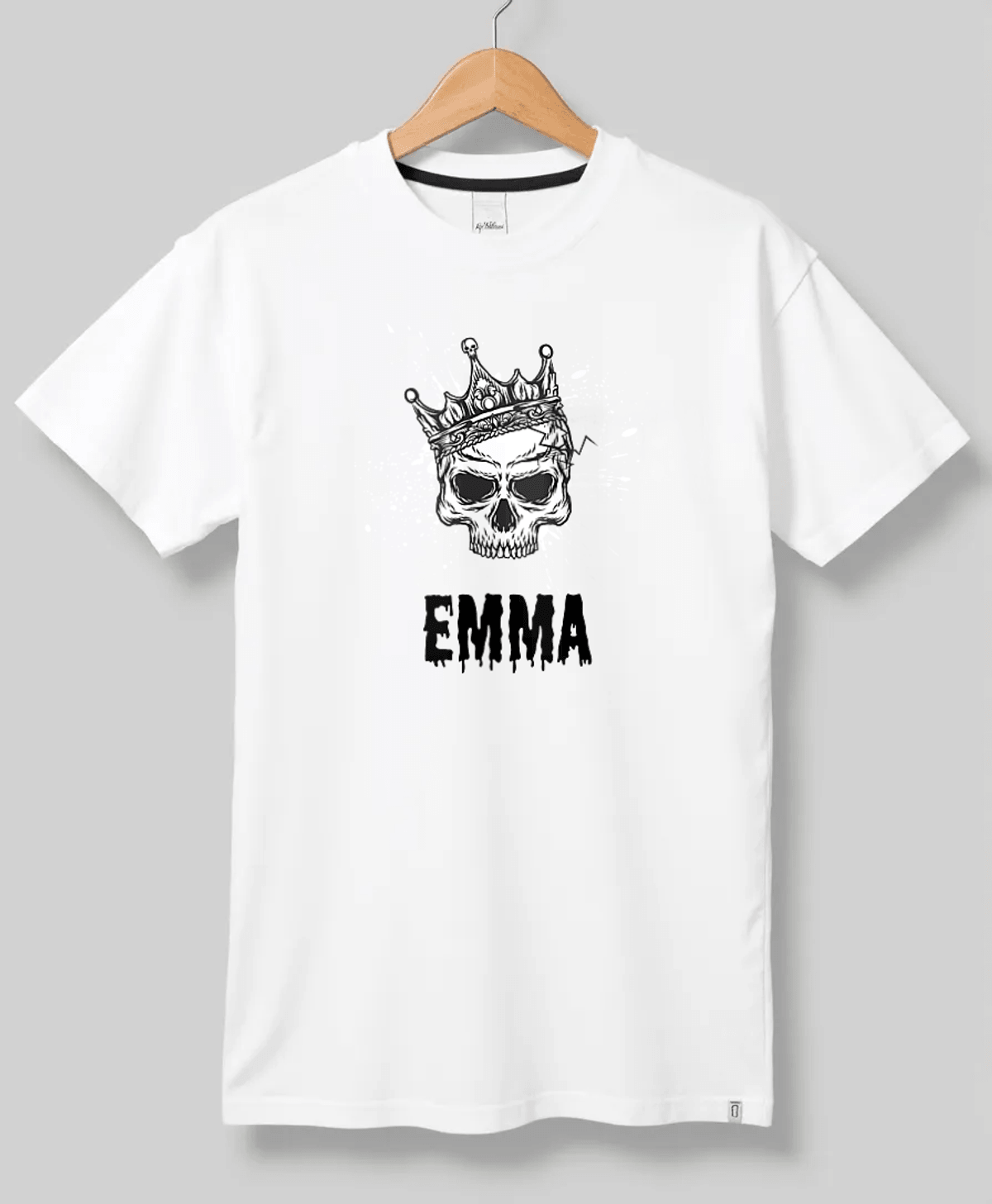 Personalized "EMMA" Skull Design T-Shirt with EMMA Typography