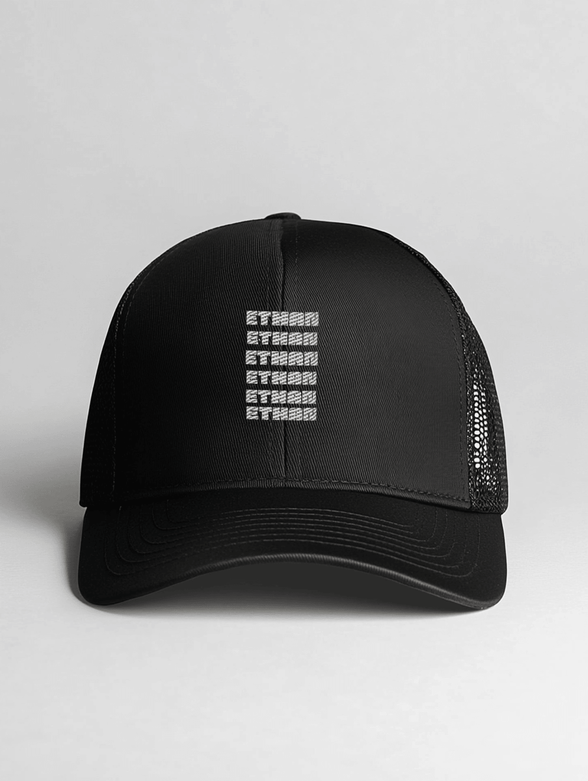 ETHAN's Personalized Trucker Hat - Vibrant Typography