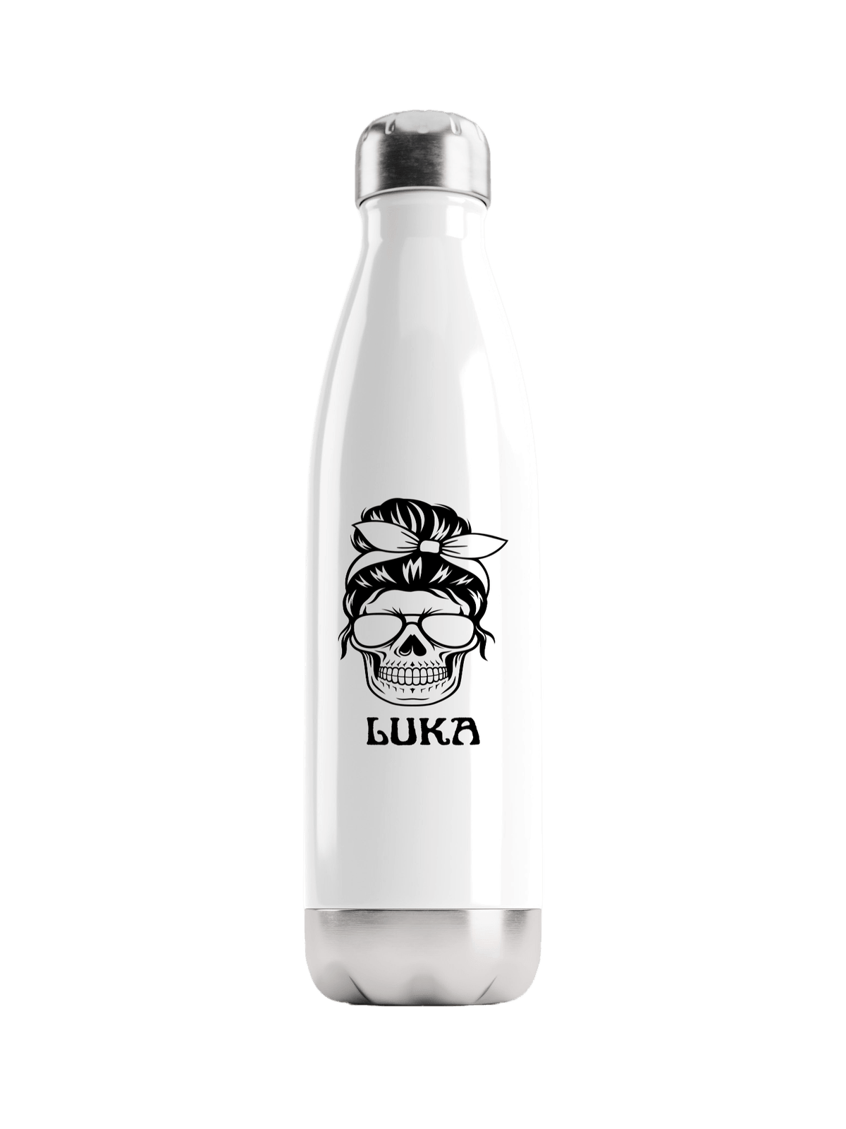 LUKA Personalized Skull Water Bottle