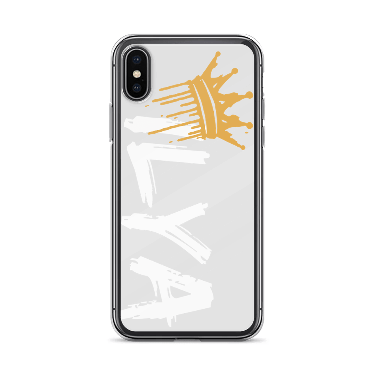 Customized "ILYA" Phone Case - Black, Sleek, Gold Crown Design