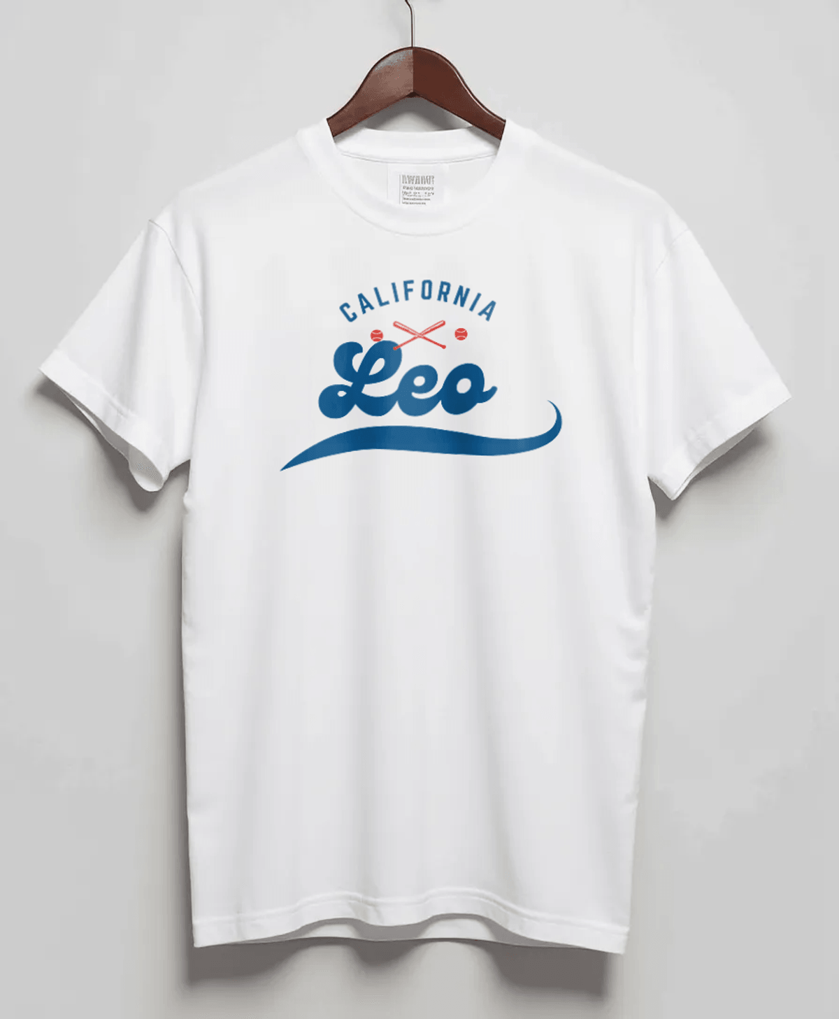 Personalized LEO White T-Shirt: 'LEO' & 'California' Design
