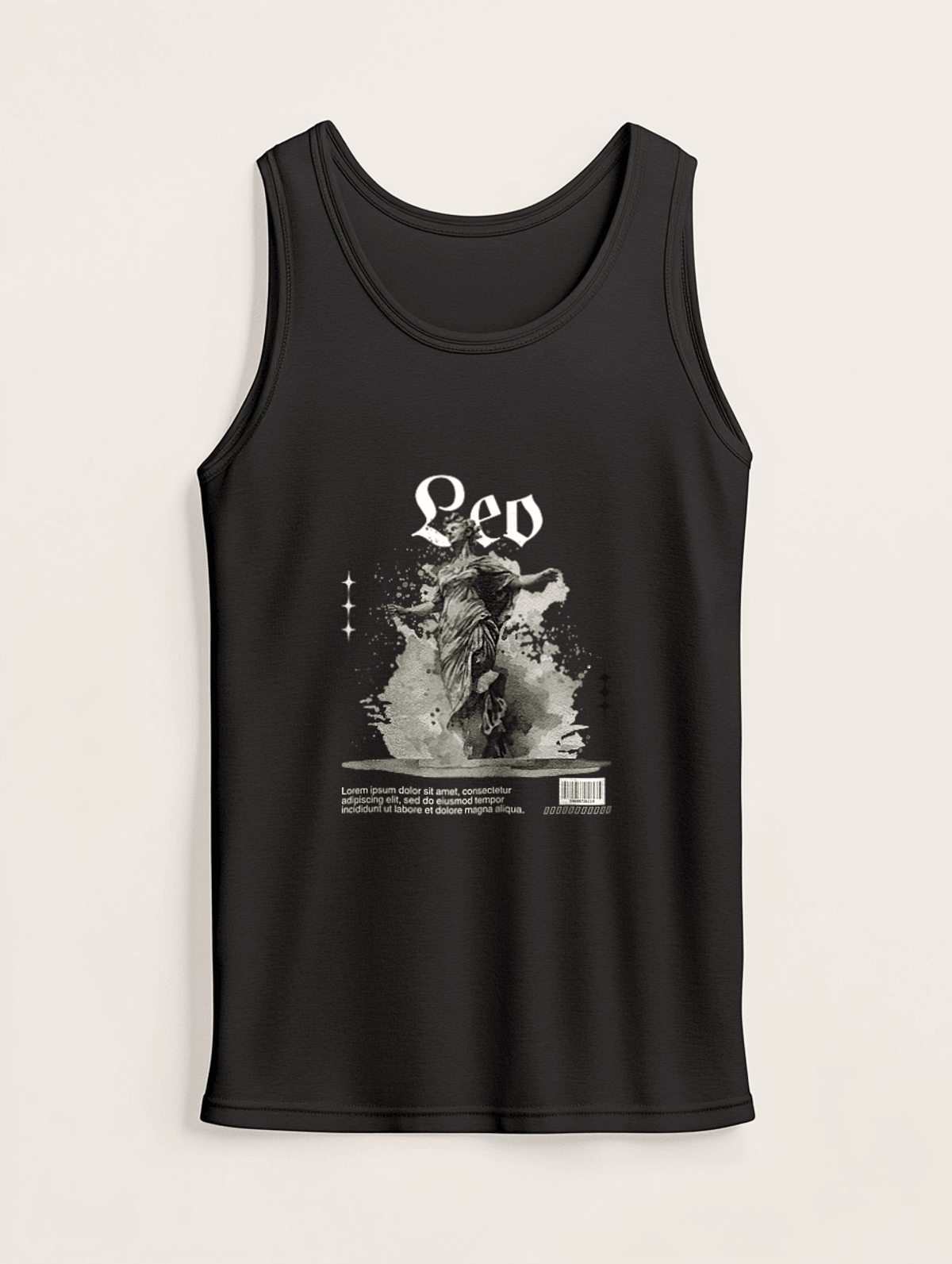 Personalized Black Tank Top with Unique LEO Design
