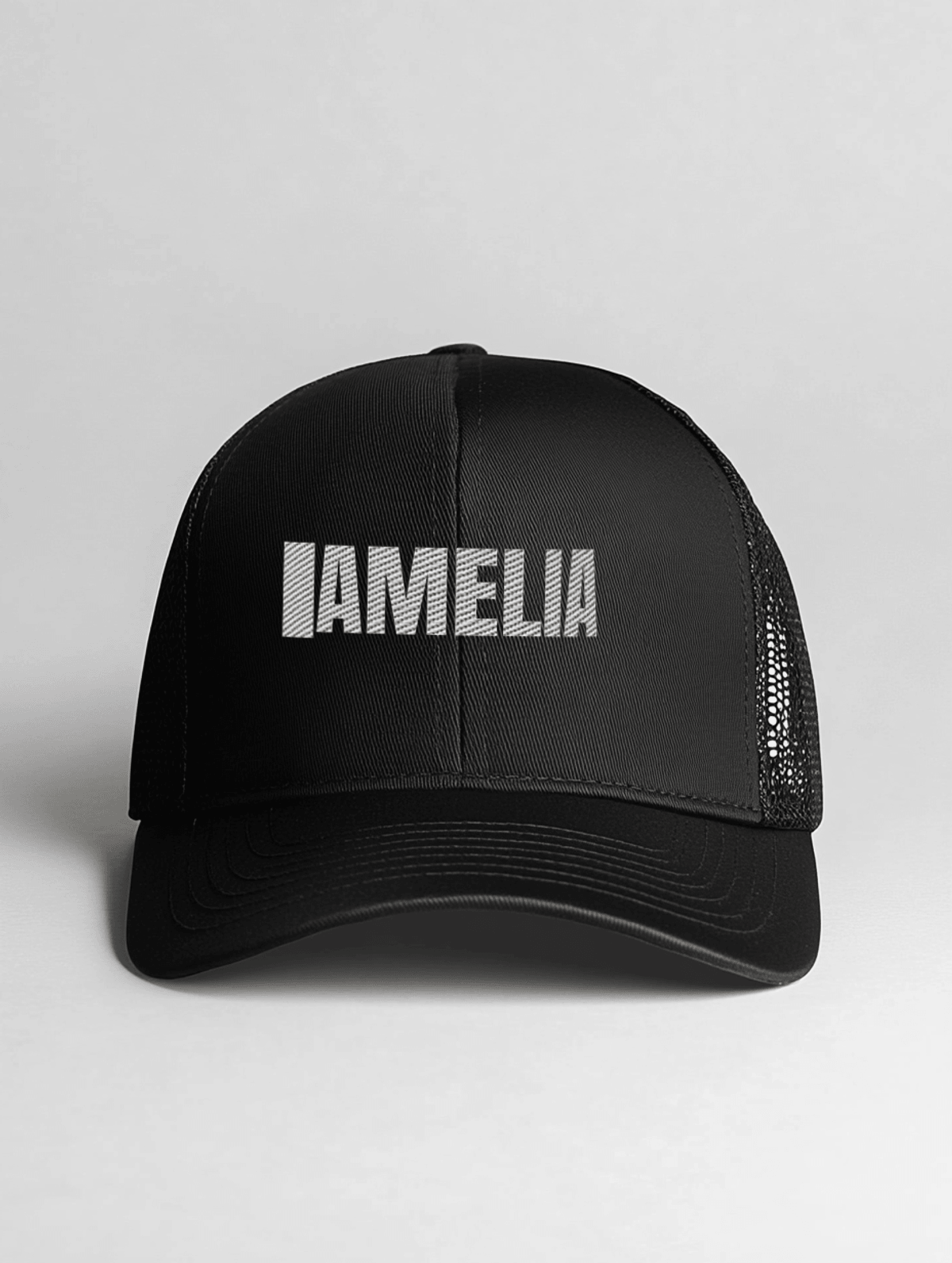 AMELIA Personalized Black Cap - Classic Mesh Design