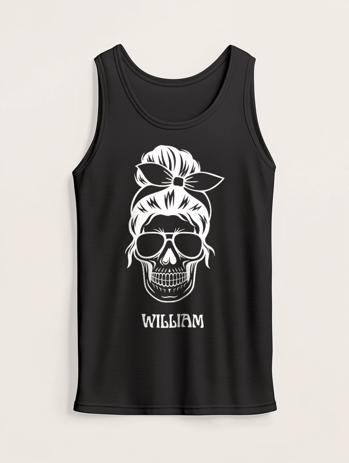 WILLIAM's Personalized Skull & Bow Tank Top
