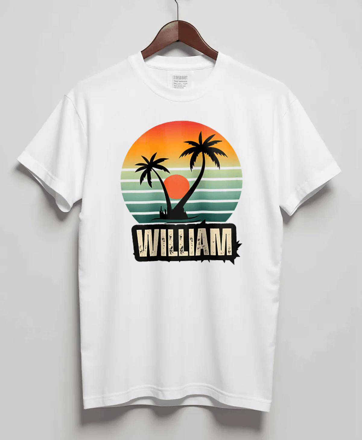 WILLIAM's Summer Sunset T-Shirt with Palm Trees