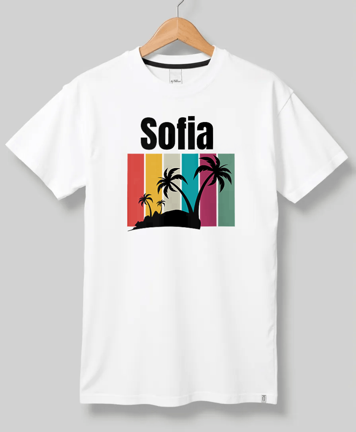 SOFIA's Tropical Charm T-Shirt with Palm Design