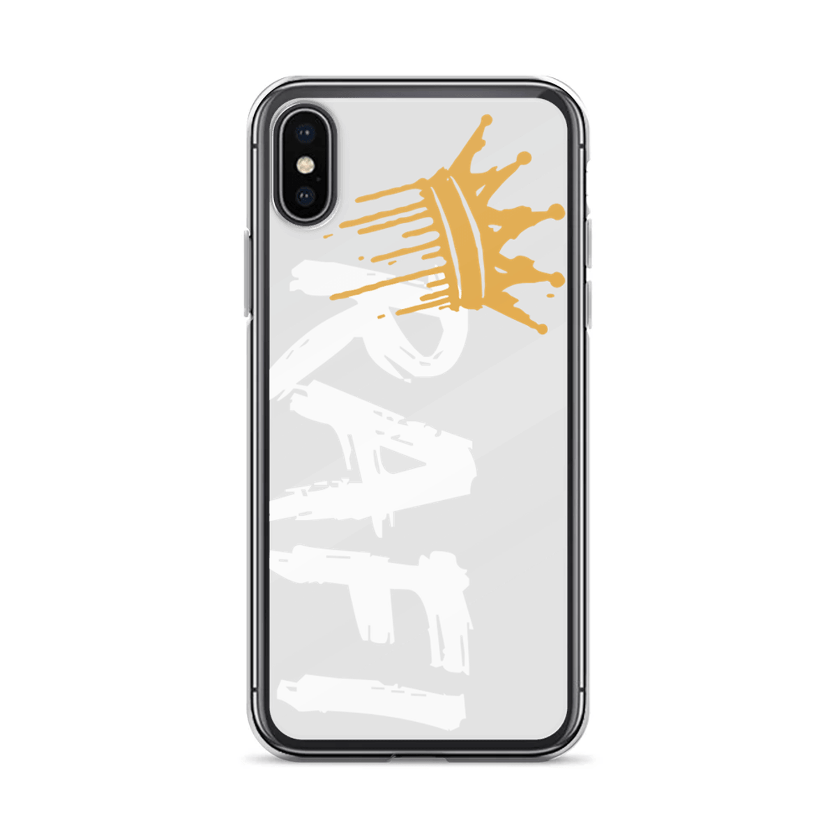 Customized "RAFI" Phone Case - Black, Sleek, Gold Crown Design