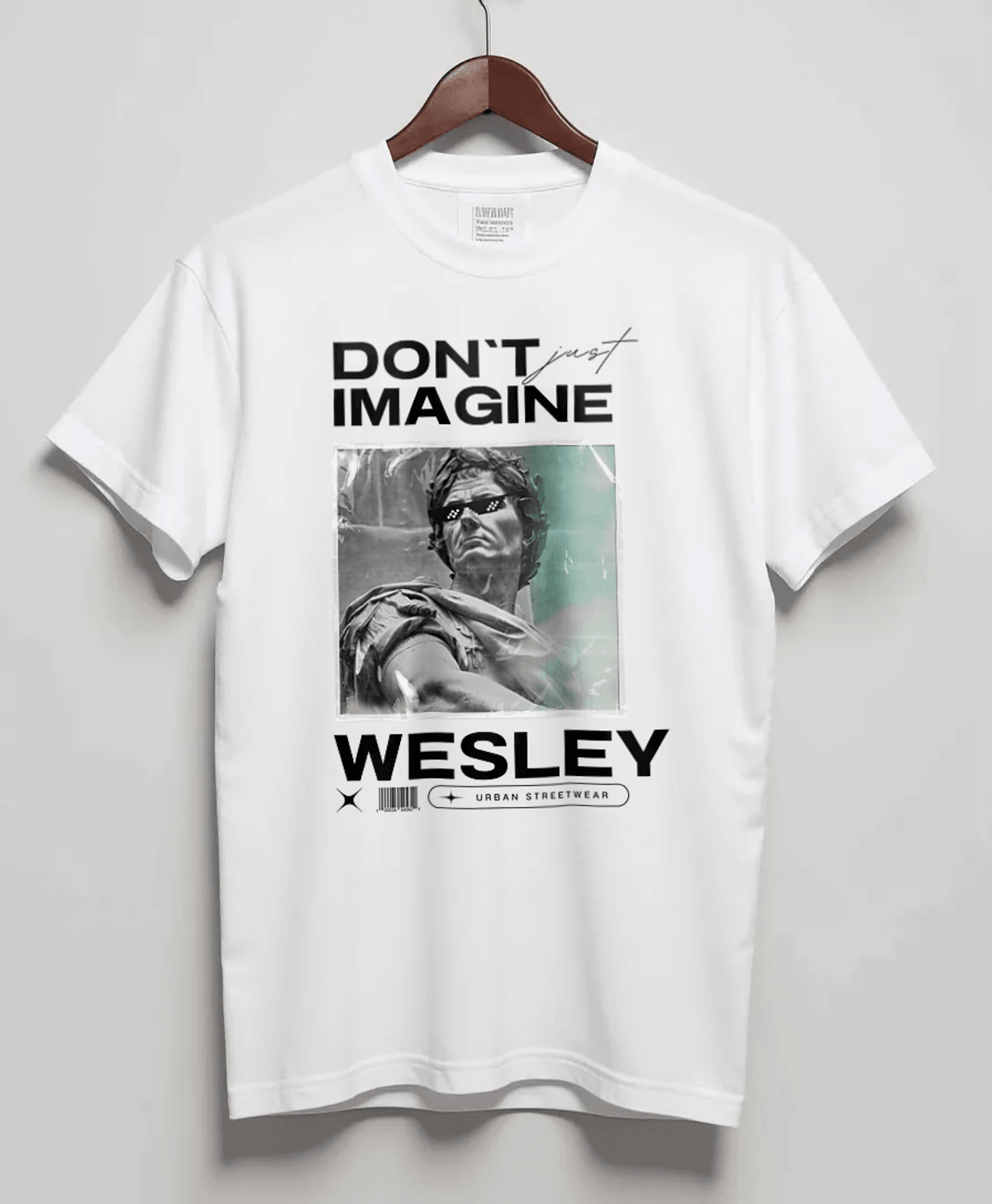 WESLEY Personalized Urban Tee - Grayscale Art