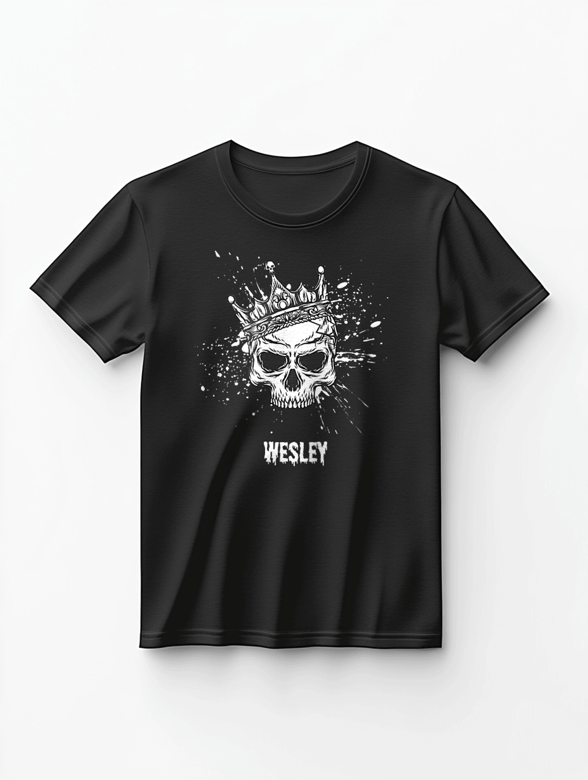 WESLEY's Personalized Skull Design T-Shirt