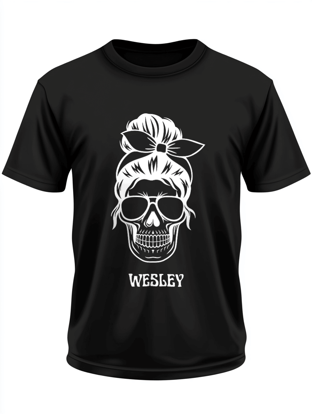 WESLEY's Personalized Skull-Bandana T-shirt