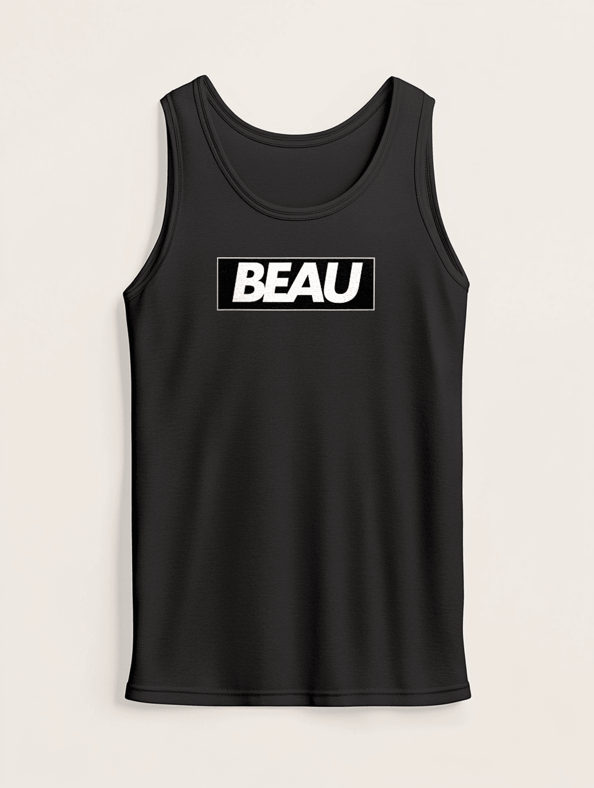 BEAU Personalized Tank Top - Sleek Black with Bold BEAU Design
