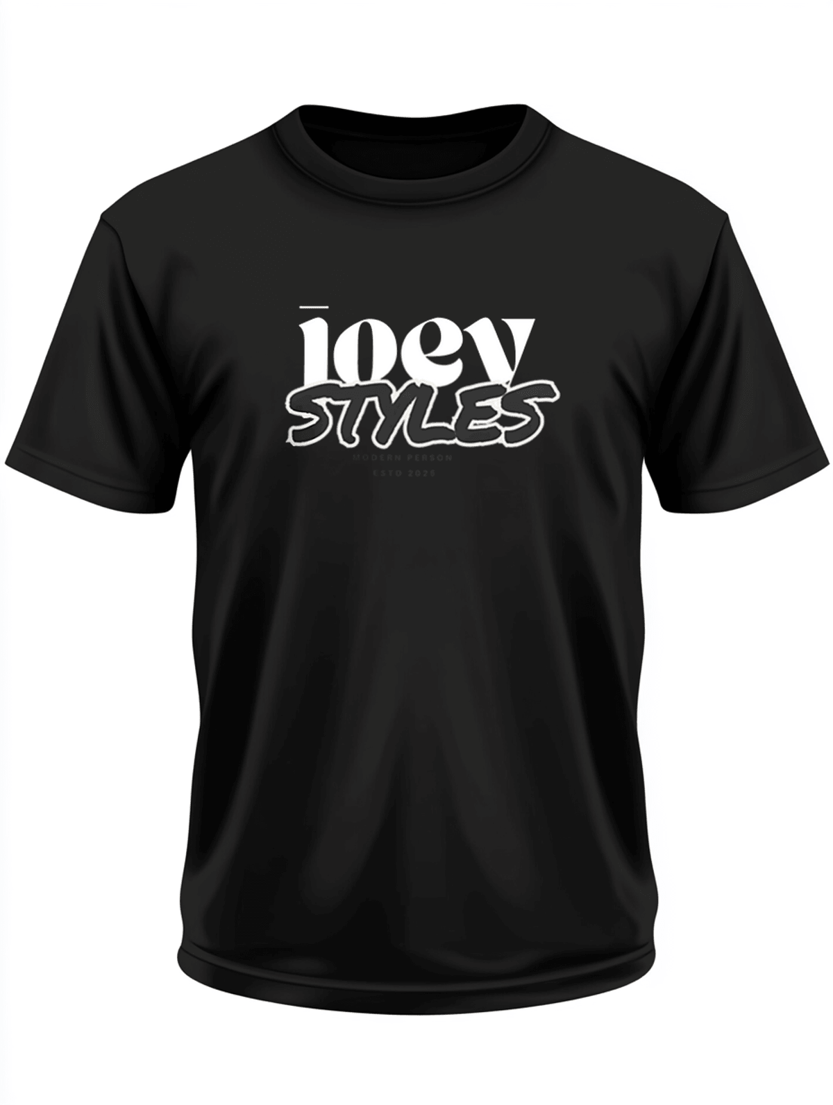 Personalized JOEY T-Shirt - Modern Black & White Design