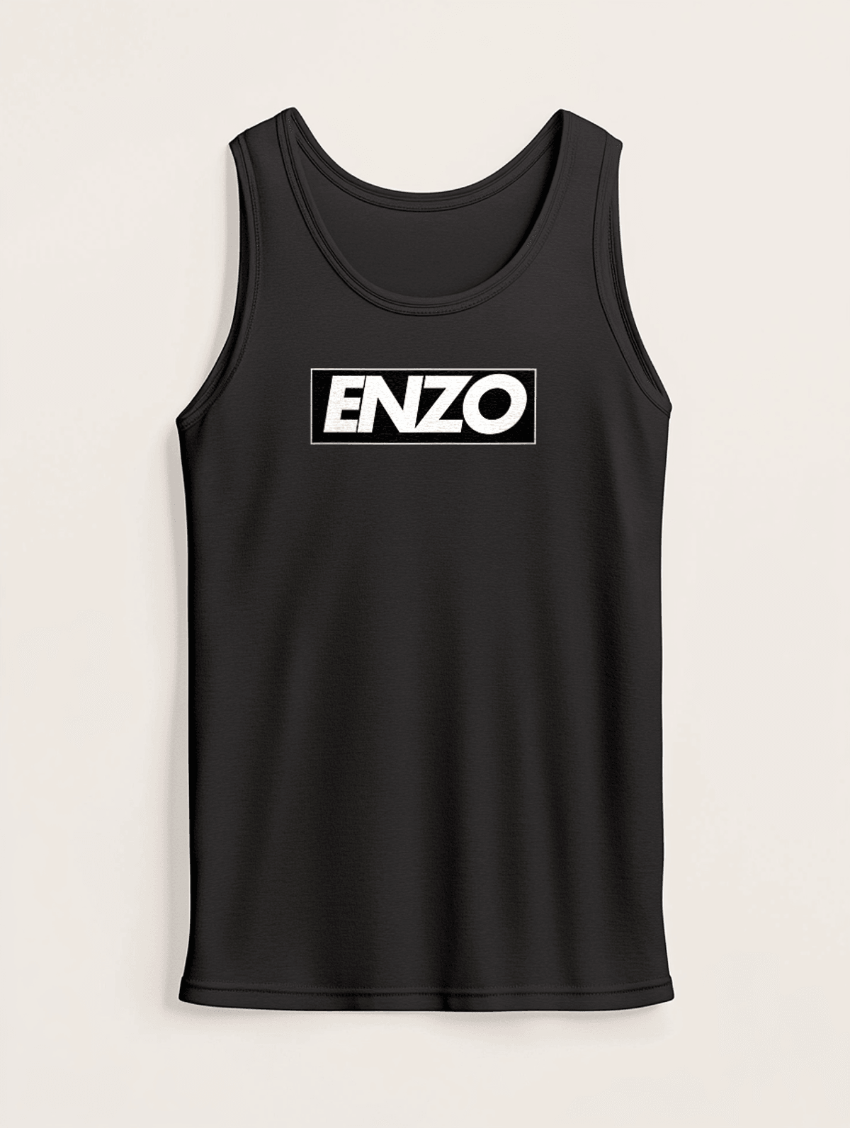 ENZO Personalized Tank Top - Sleek Black with Bold ENZO Design
