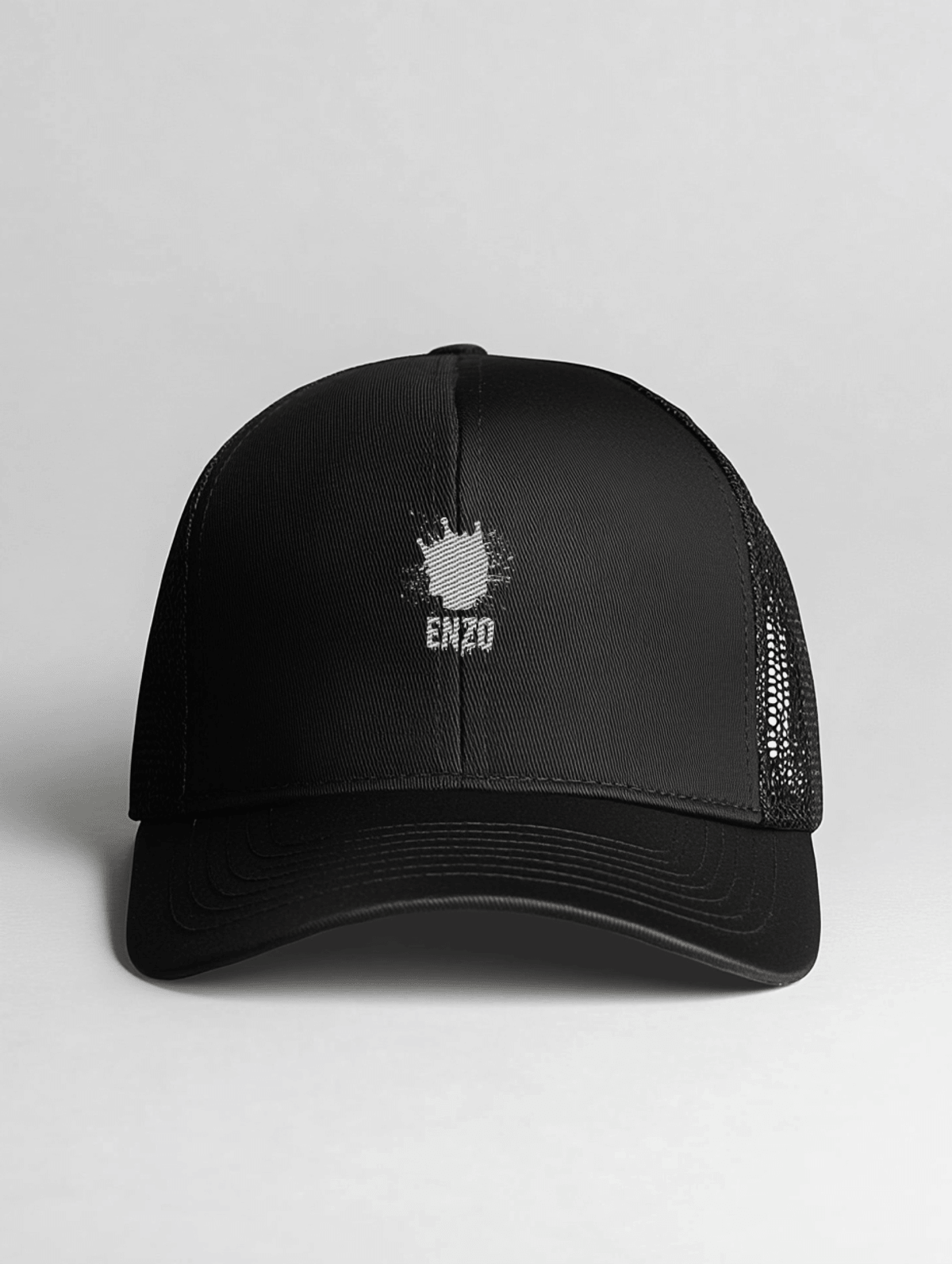 Sophisticated Black ENZO Cap - Personalized Style & Comfort