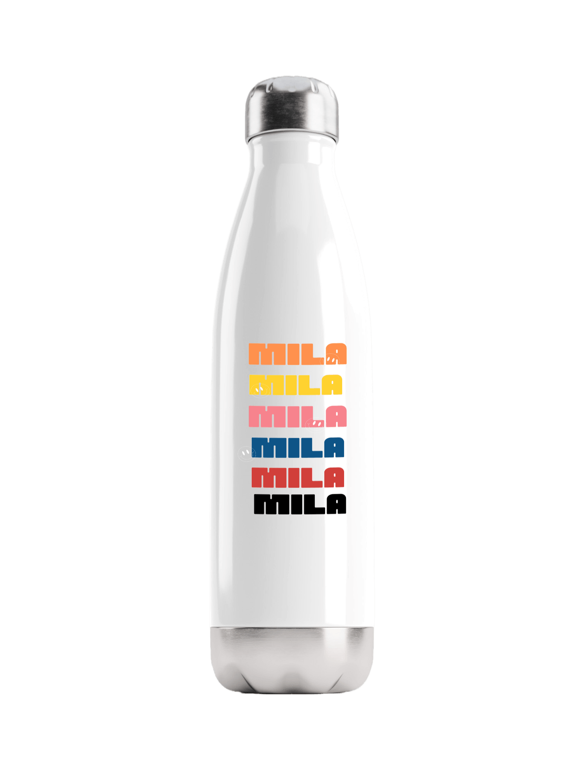 MILA" Personalized Stainless Steel Water Bottle with Vibrant Print