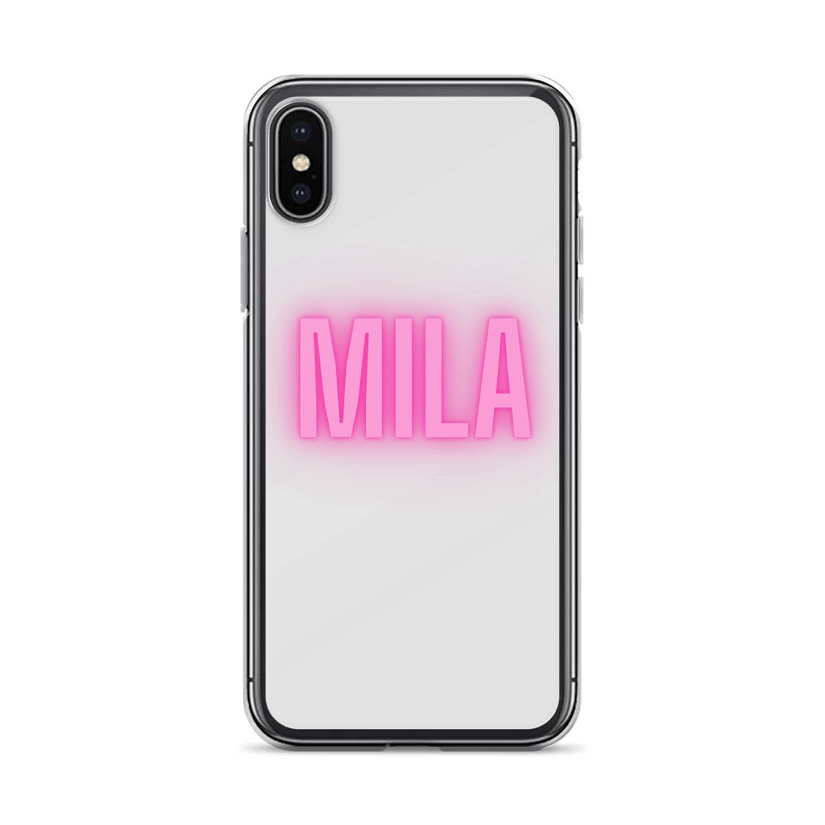 Personalized "MILA" Phone Case - Vibrant Pink with Green Outline