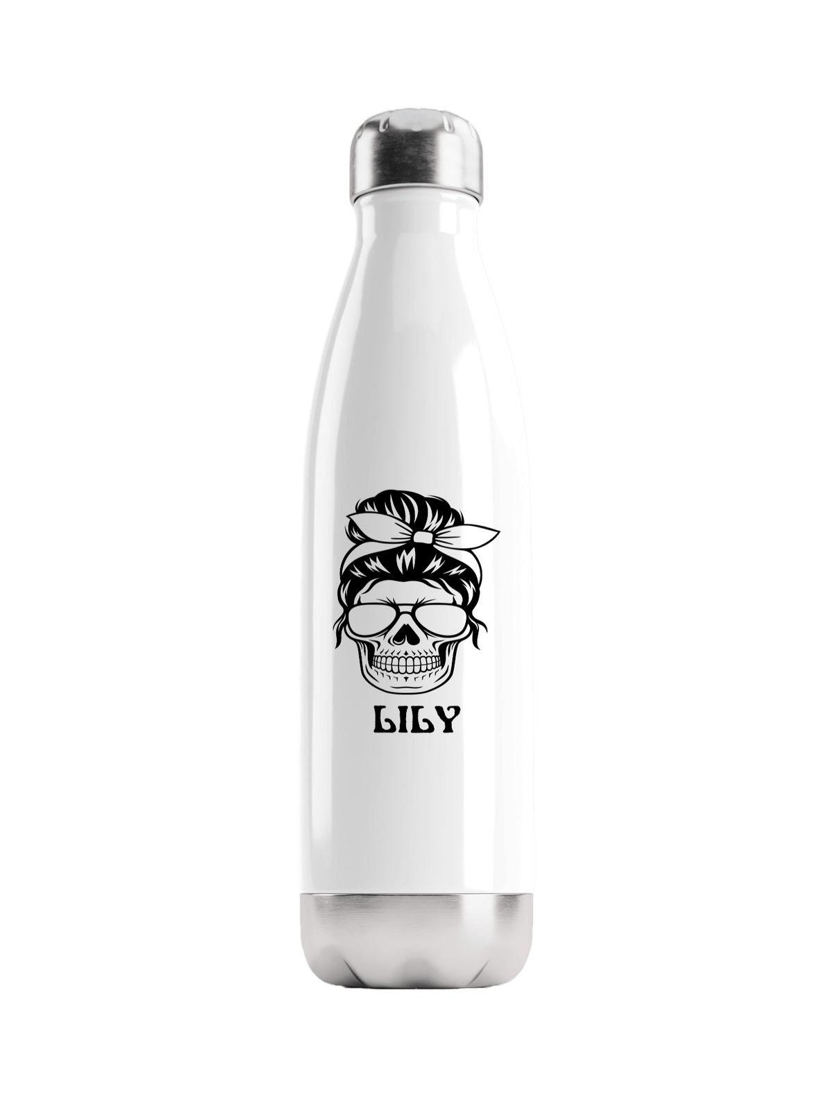 LILY Personalized Skull Water Bottle
