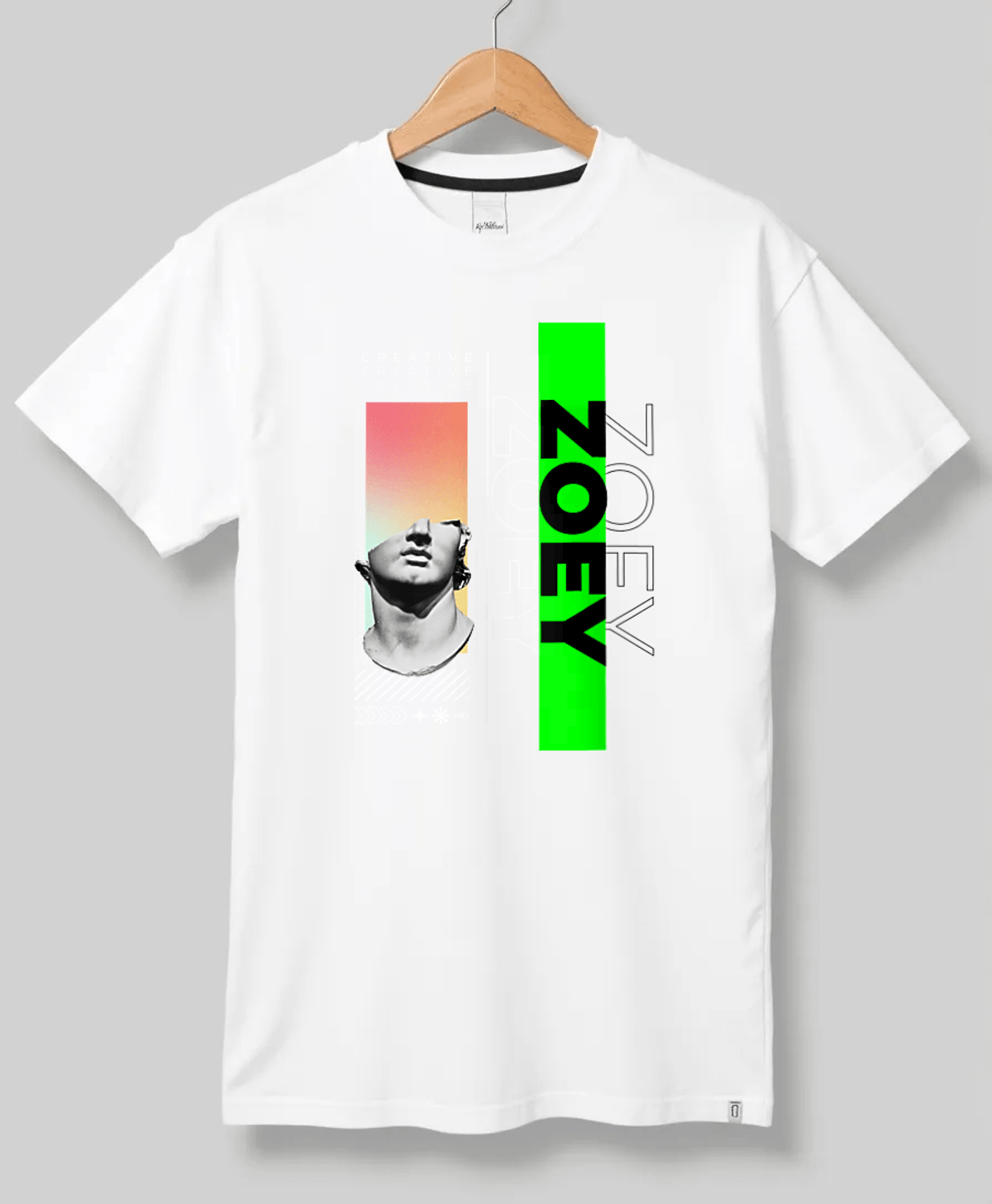Personalized "ZOEY" Design ZOEY Print Premium White Tee