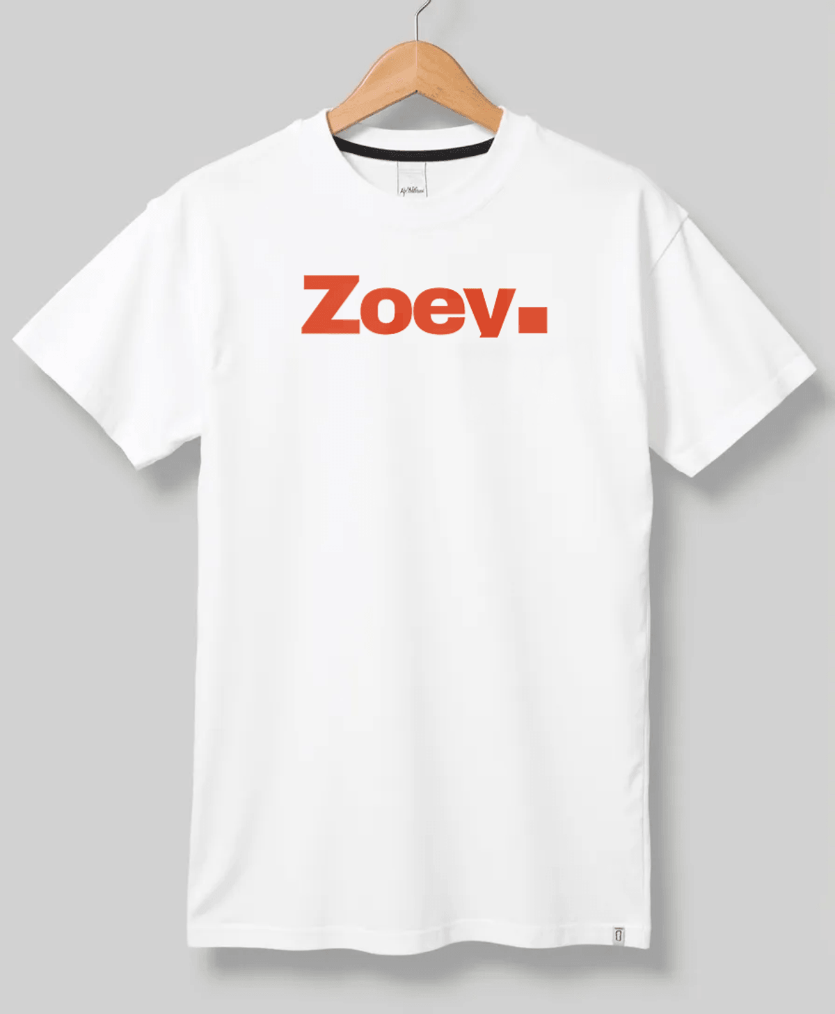 ZOEY Personalized White T-Shirt with Red Accent