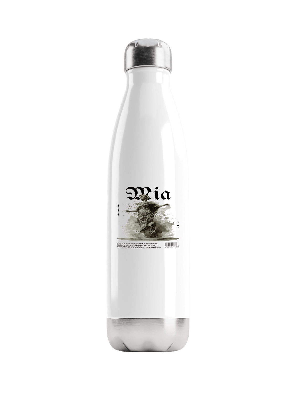 Personalized MIA Water Bottle with Classical Illustration