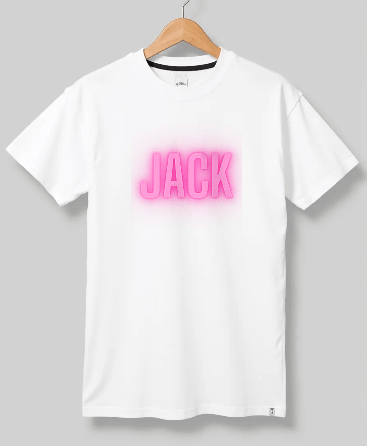 Personalized JACK Neon-Pink Lettering T-Shirt