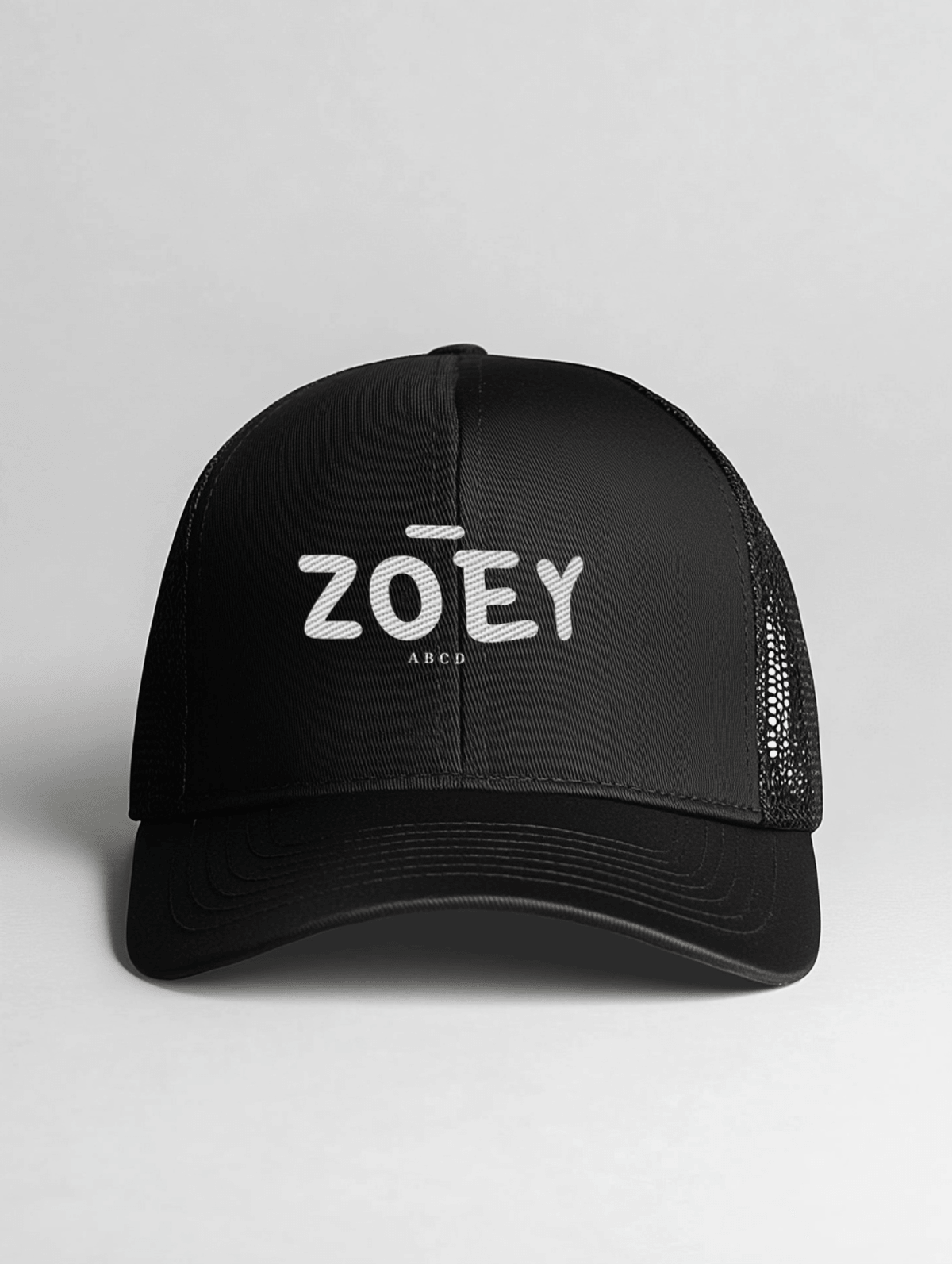 Personalized ZOEY Black Trucker Cap