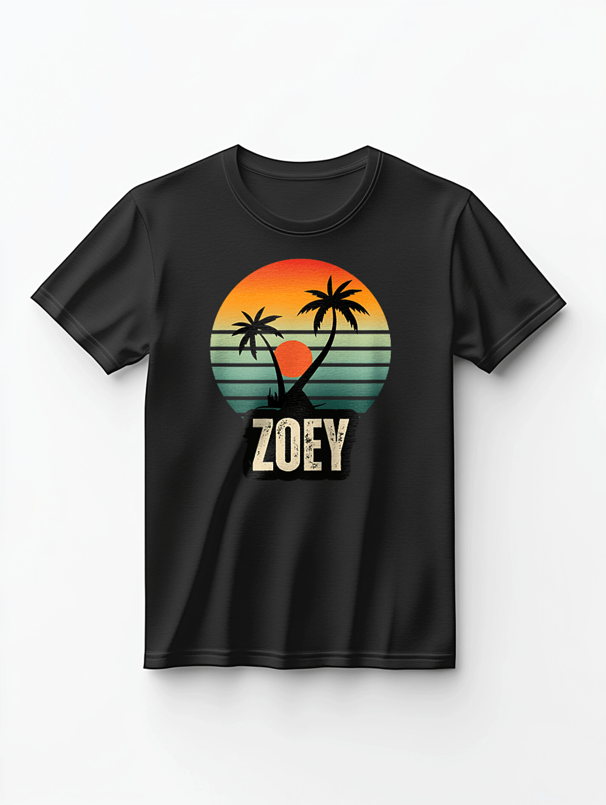 Personalized ZOEY Retro Beach Vibe T-Shirt
