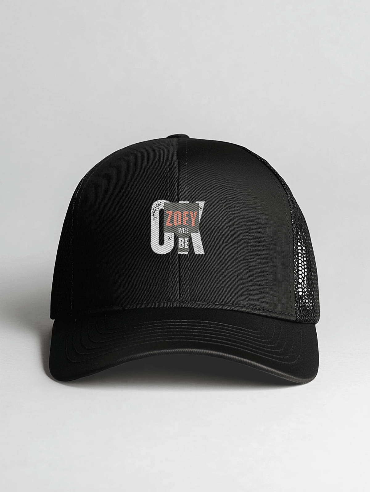 Personalized ZOEY Black Trucker Hat