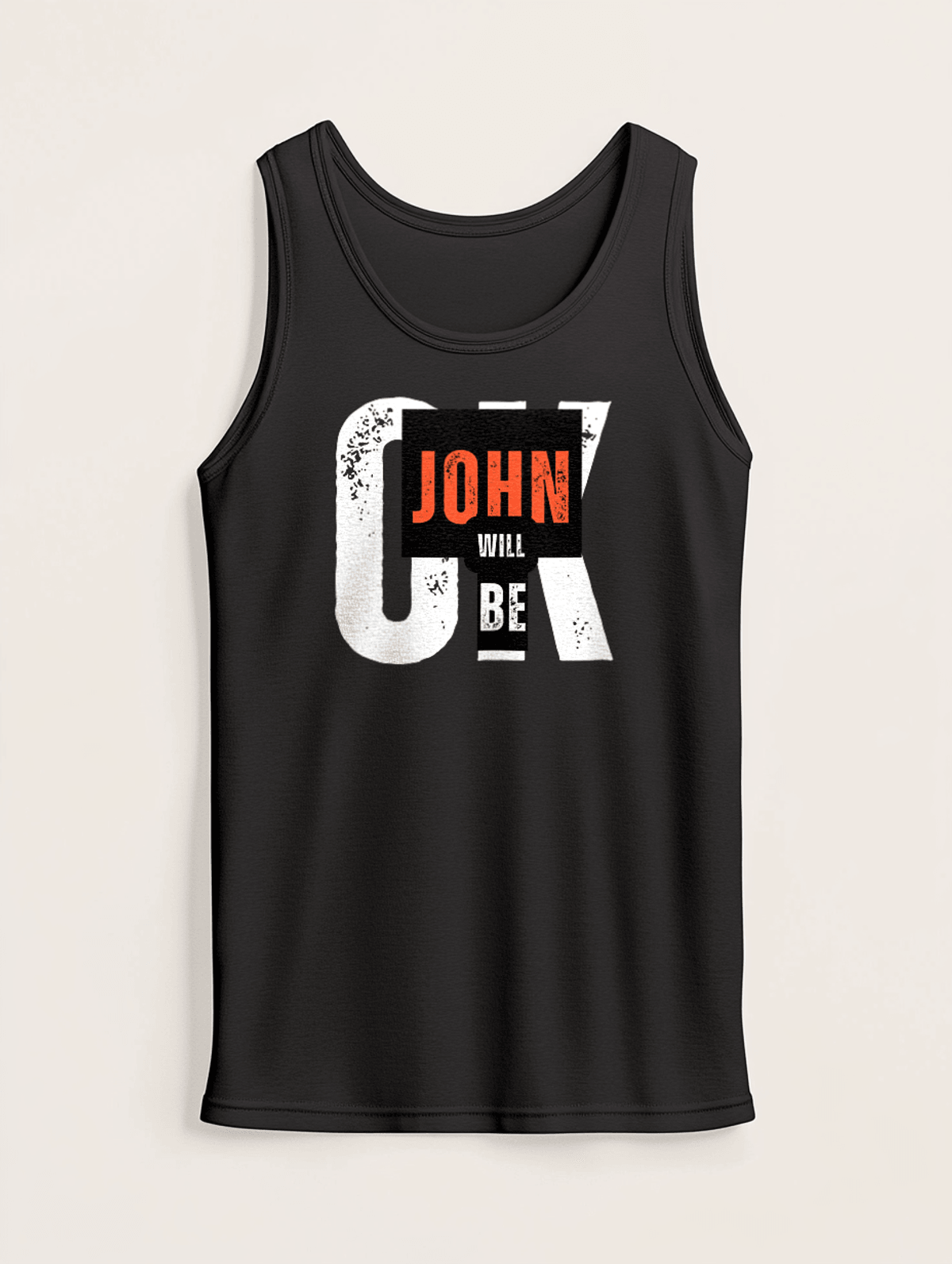 Personalized JOHN Distressed OK Tank Top