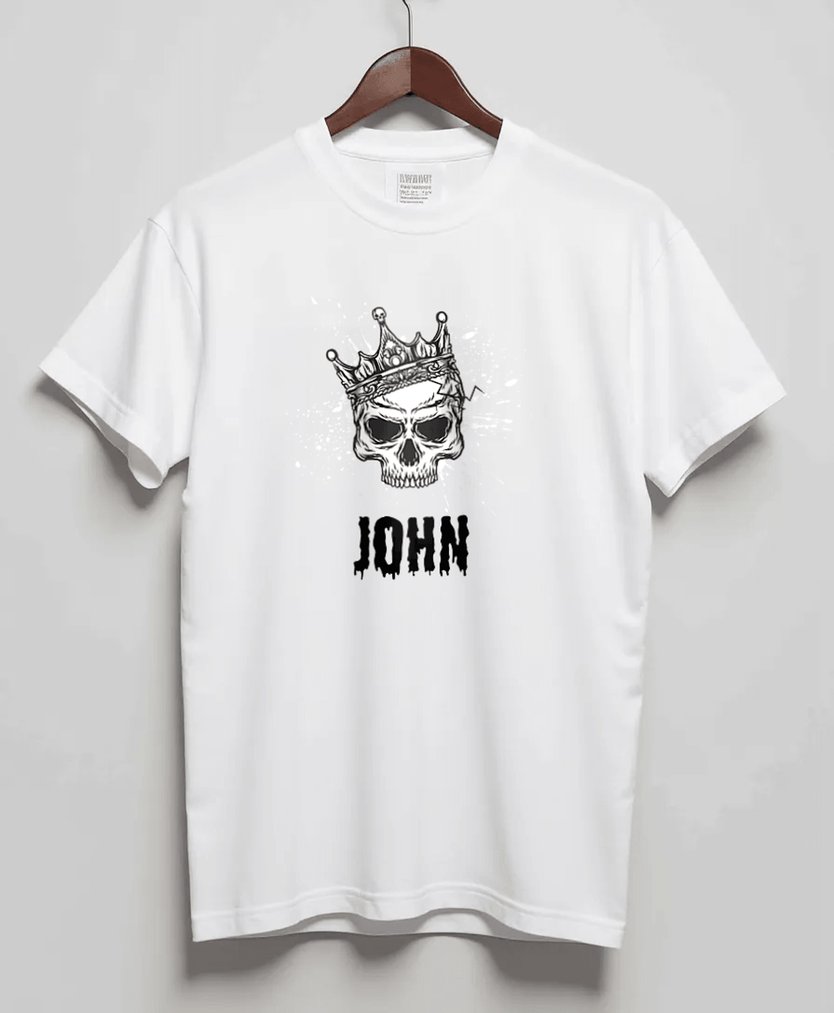 Personalized JOHN T-Shirt with Hand-Drawn Skull Design