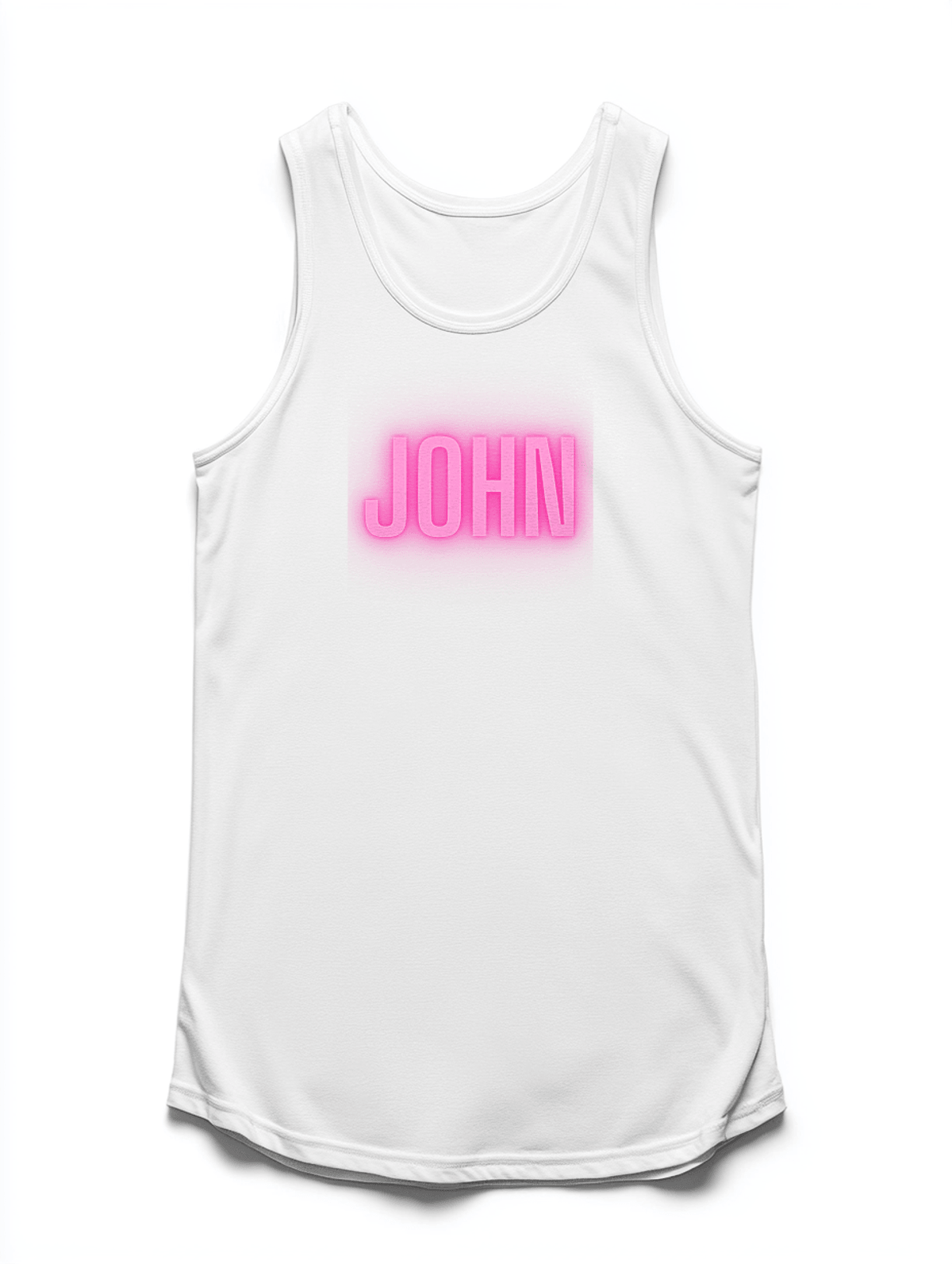 Personalized JOHN Glowing Neon Pink Tank Top