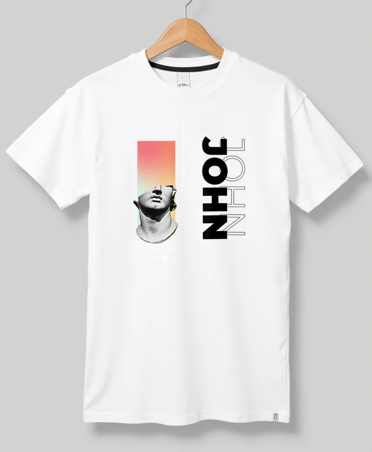 Personalized JOHN T-Shirt with Classical Art Panel
