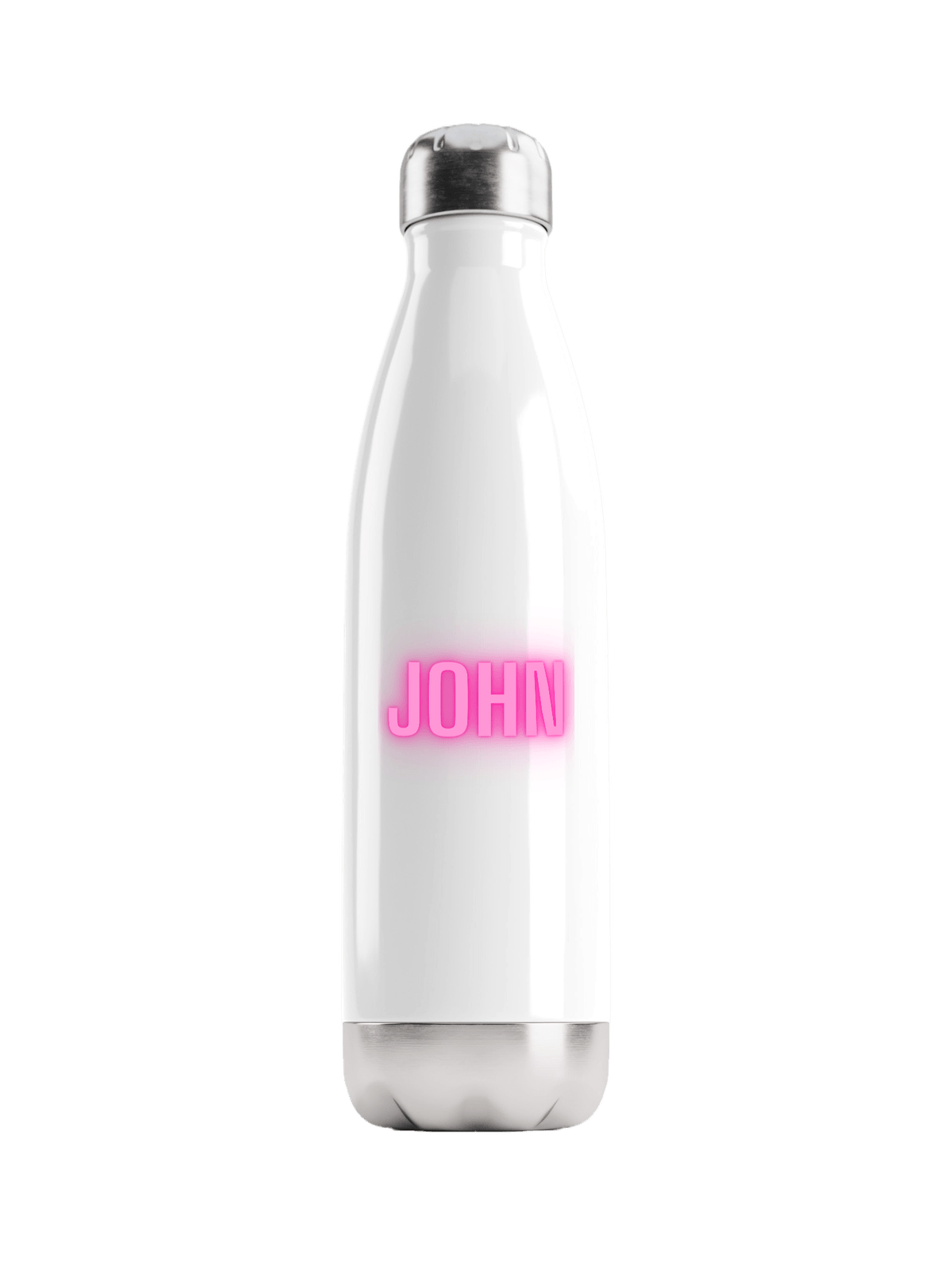 Personalized JOHN Neon-Pink Water Bottle