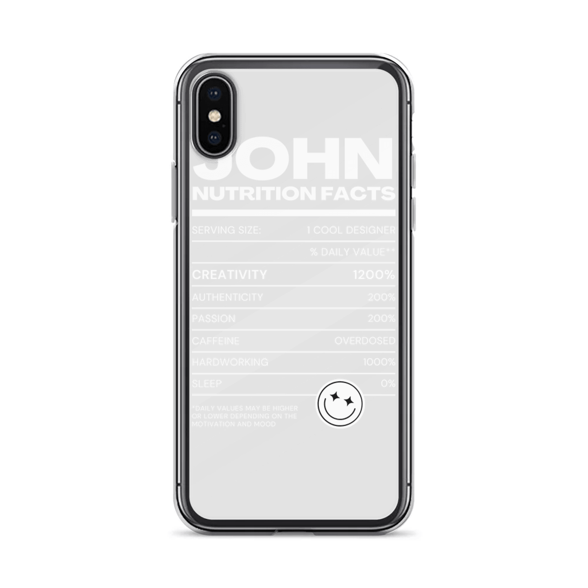 Personalized JOHN Nutrition Facts Phone Case