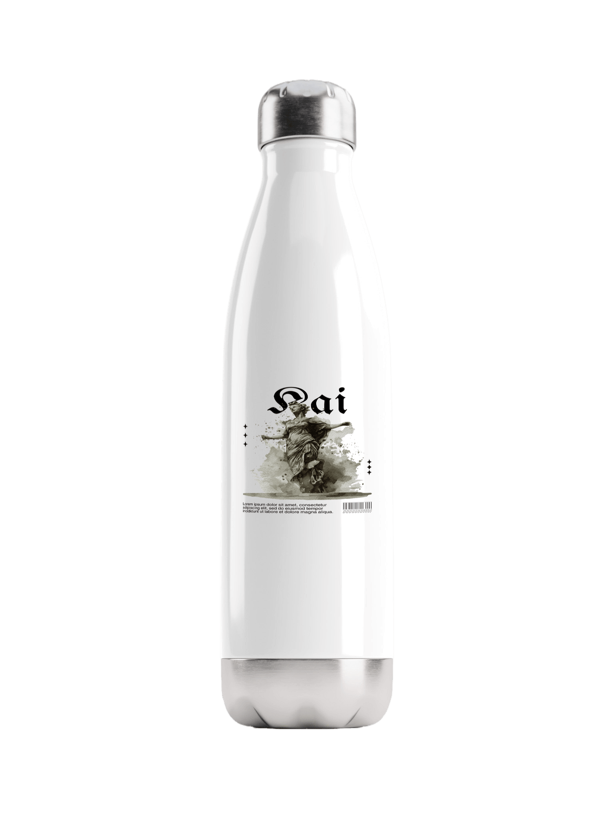 Personalized KAI Water Bottle with Classical Illustration