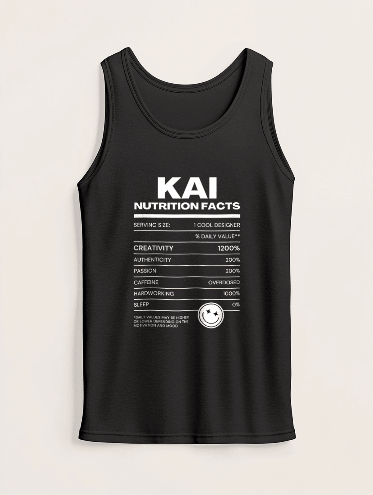 Personalized KAI Nutrition Facts Tank Top