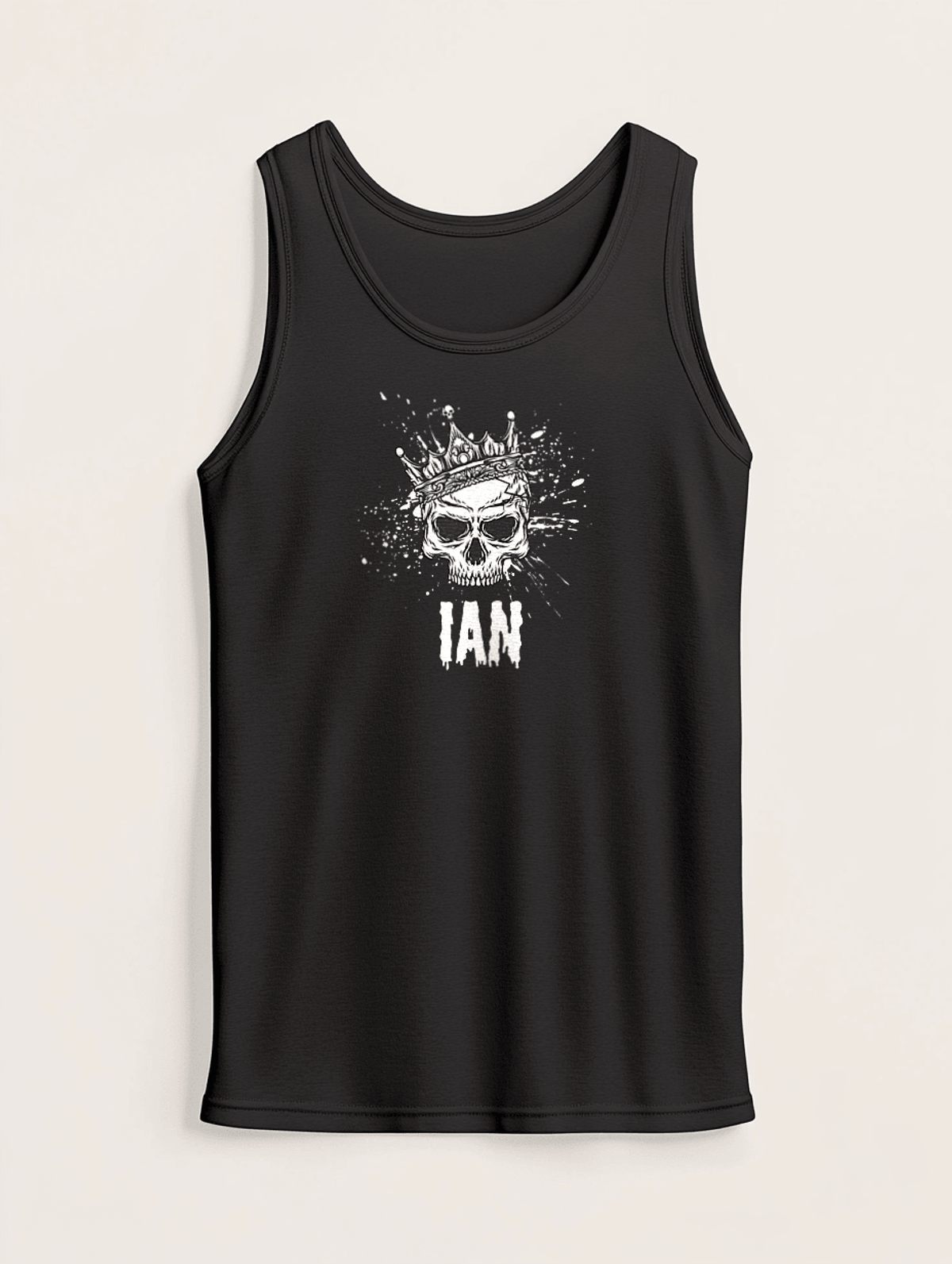 Personalized IAN Crowned Skull Tank Top