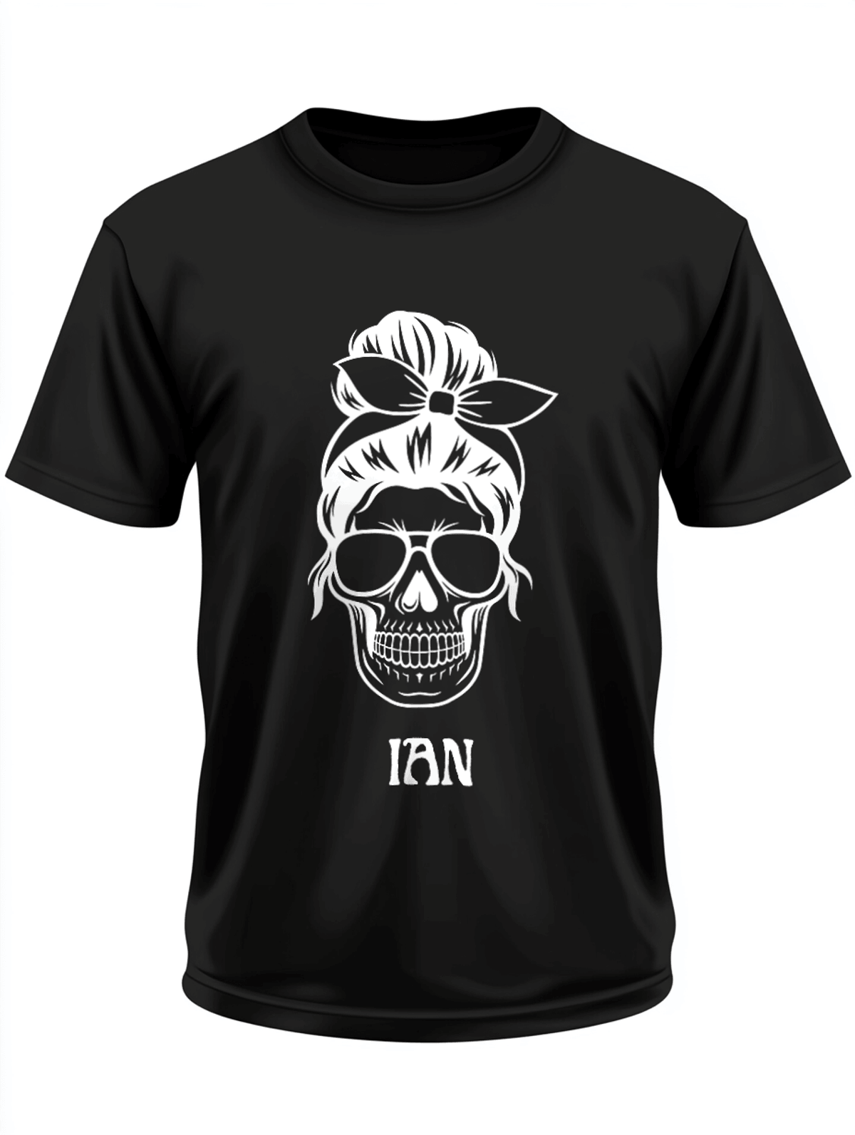 Personalized IAN Rockabilly Skull T-Shirt