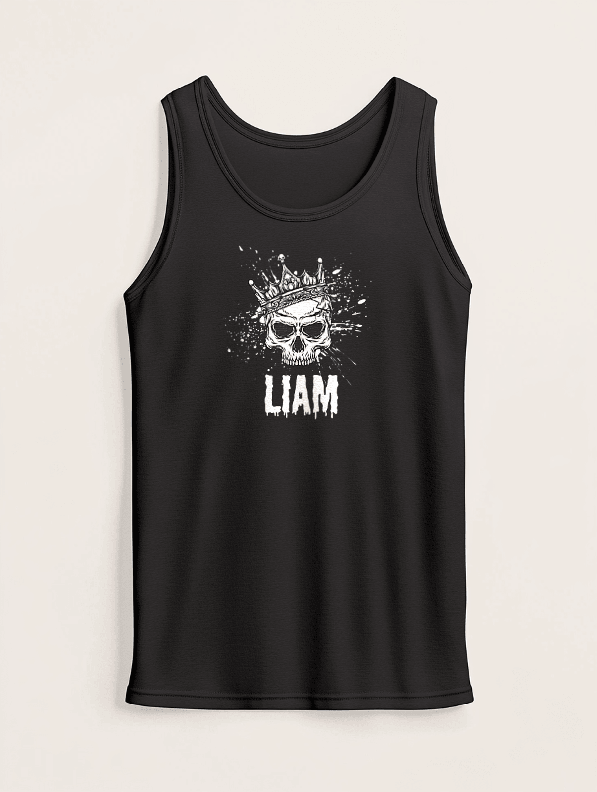 Personalized LIAM Crowned Skull Tank Top