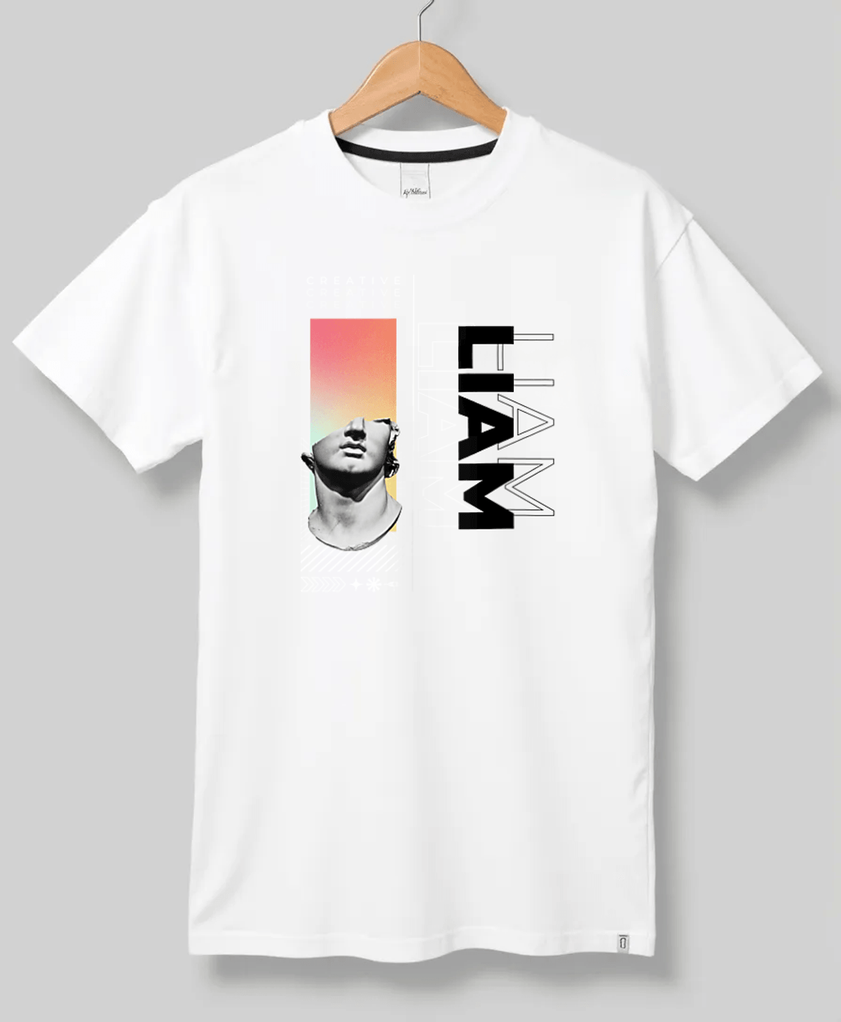 Personalized LIAM T-Shirt with Classical Art Panel