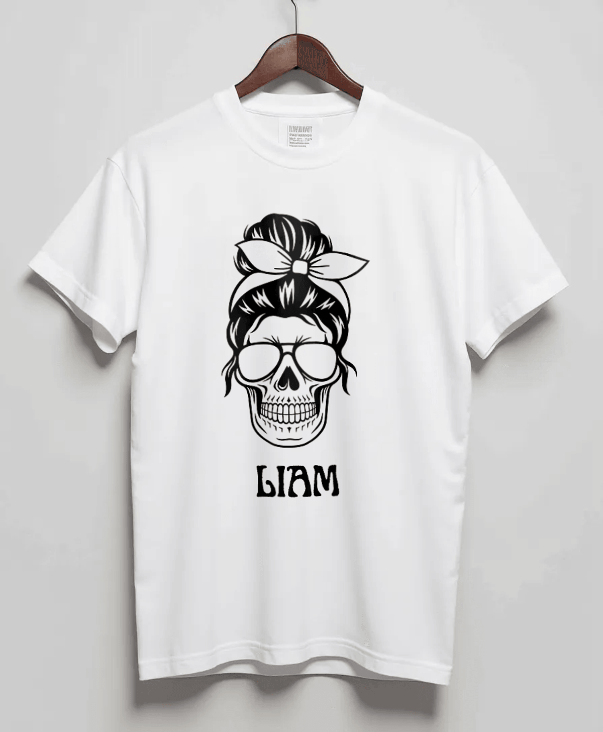 Personalized LIAM Skull Illustration T-Shirt