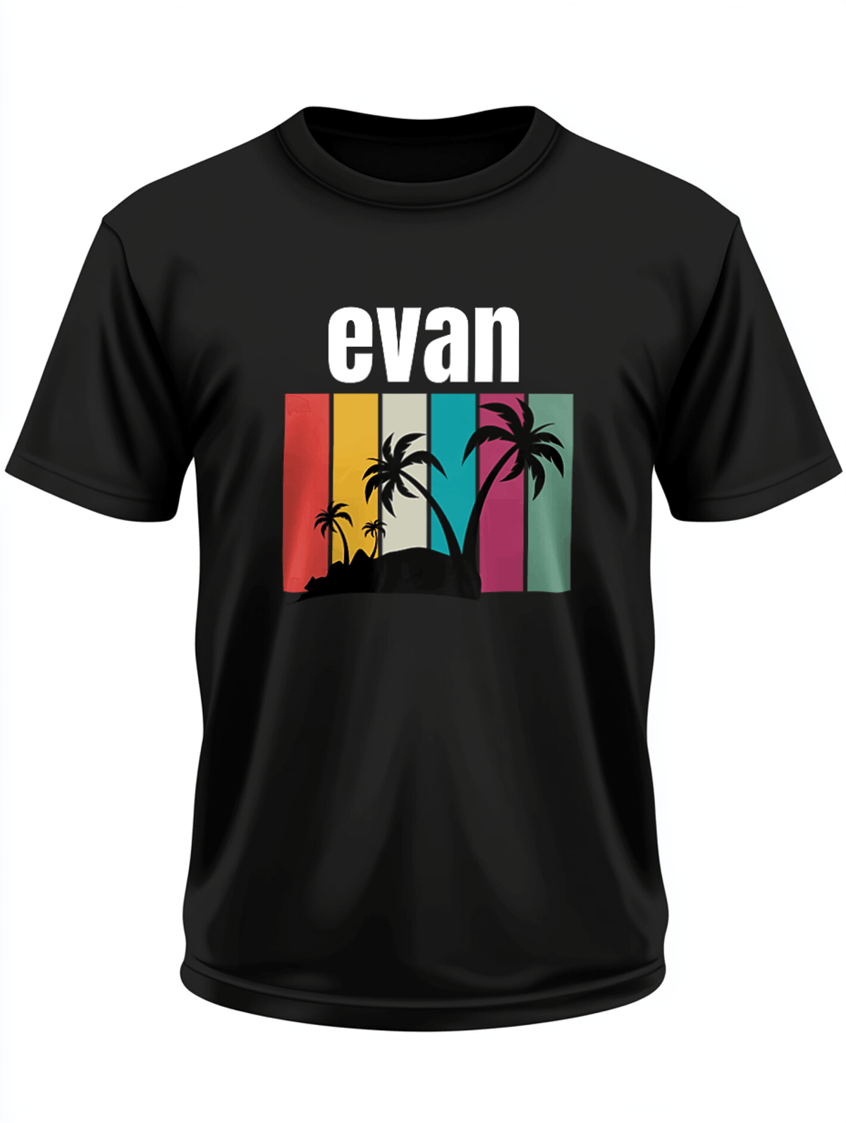 Personalized EVAN Retro Beach T-Shirt