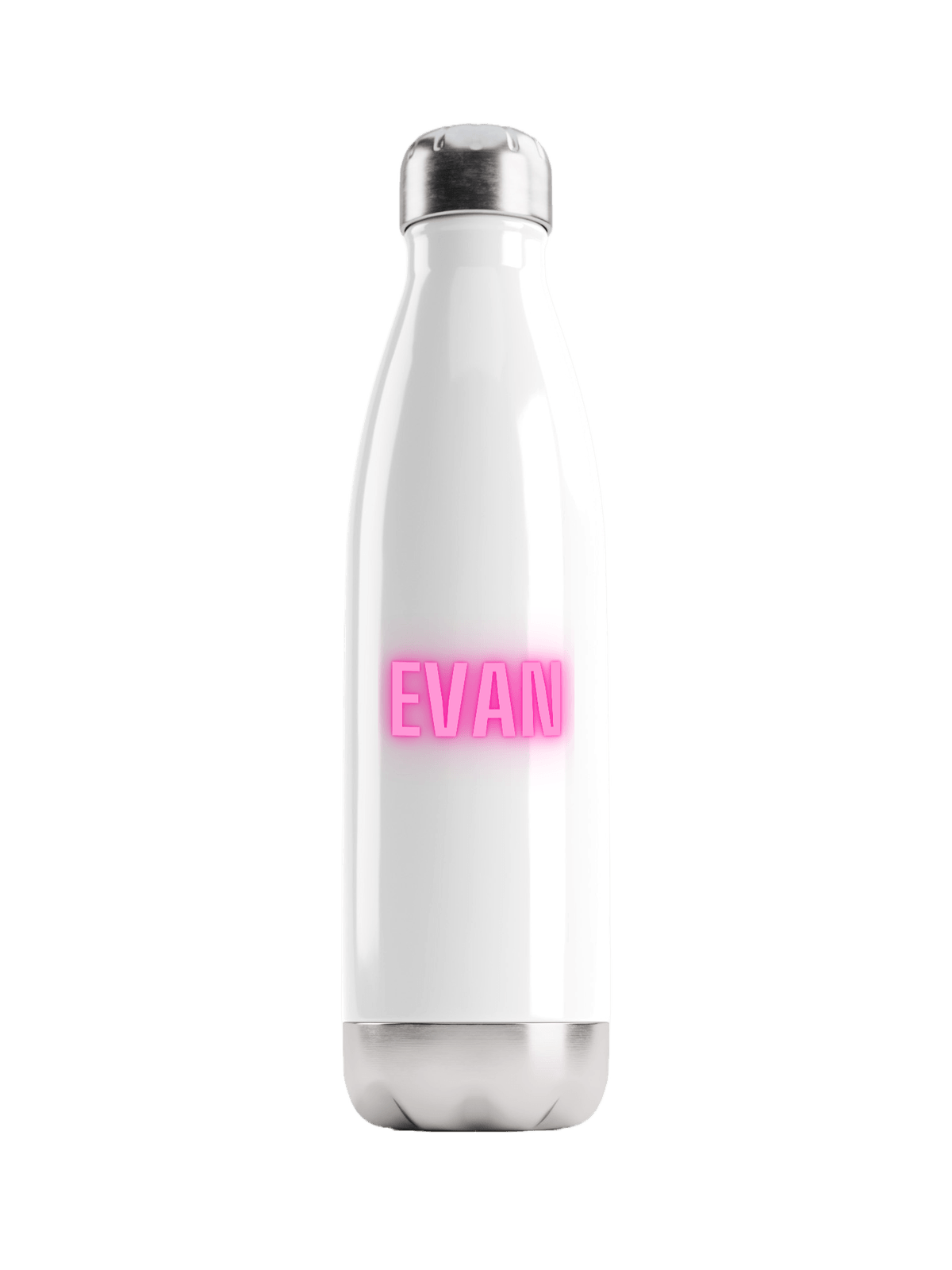 Personalized EVAN Neon-Pink Water Bottle