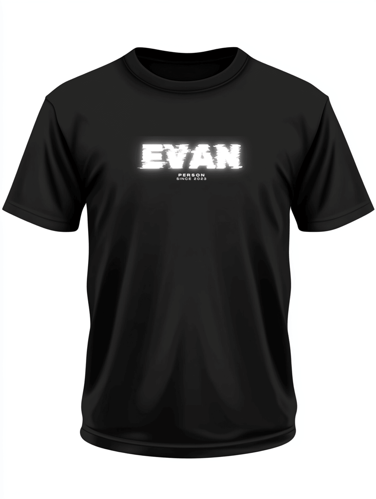Personalized EVAN Glitch-Style T-Shirt
