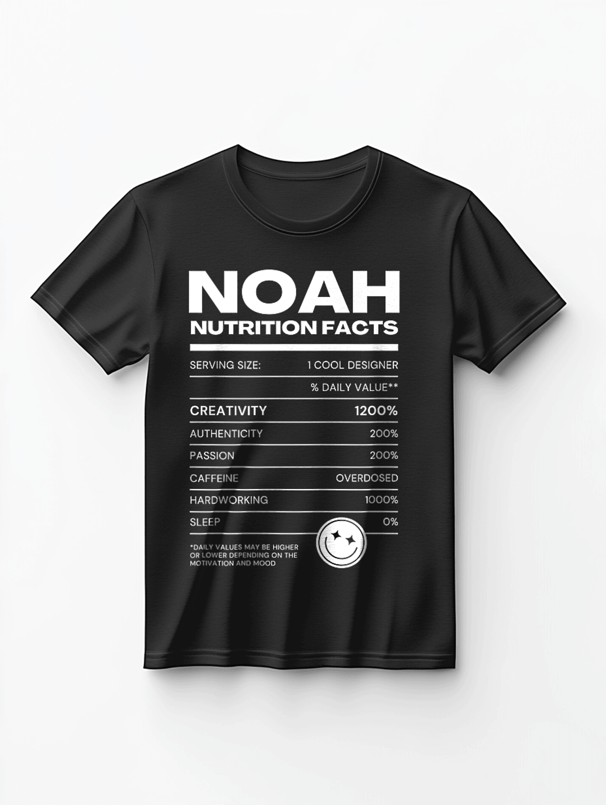 Personalized NOAH Nutrition-Label Graphic Tee