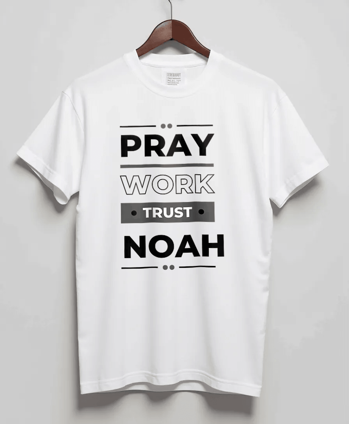 Personalized NOAH Pray-Work-Trust T-Shirt