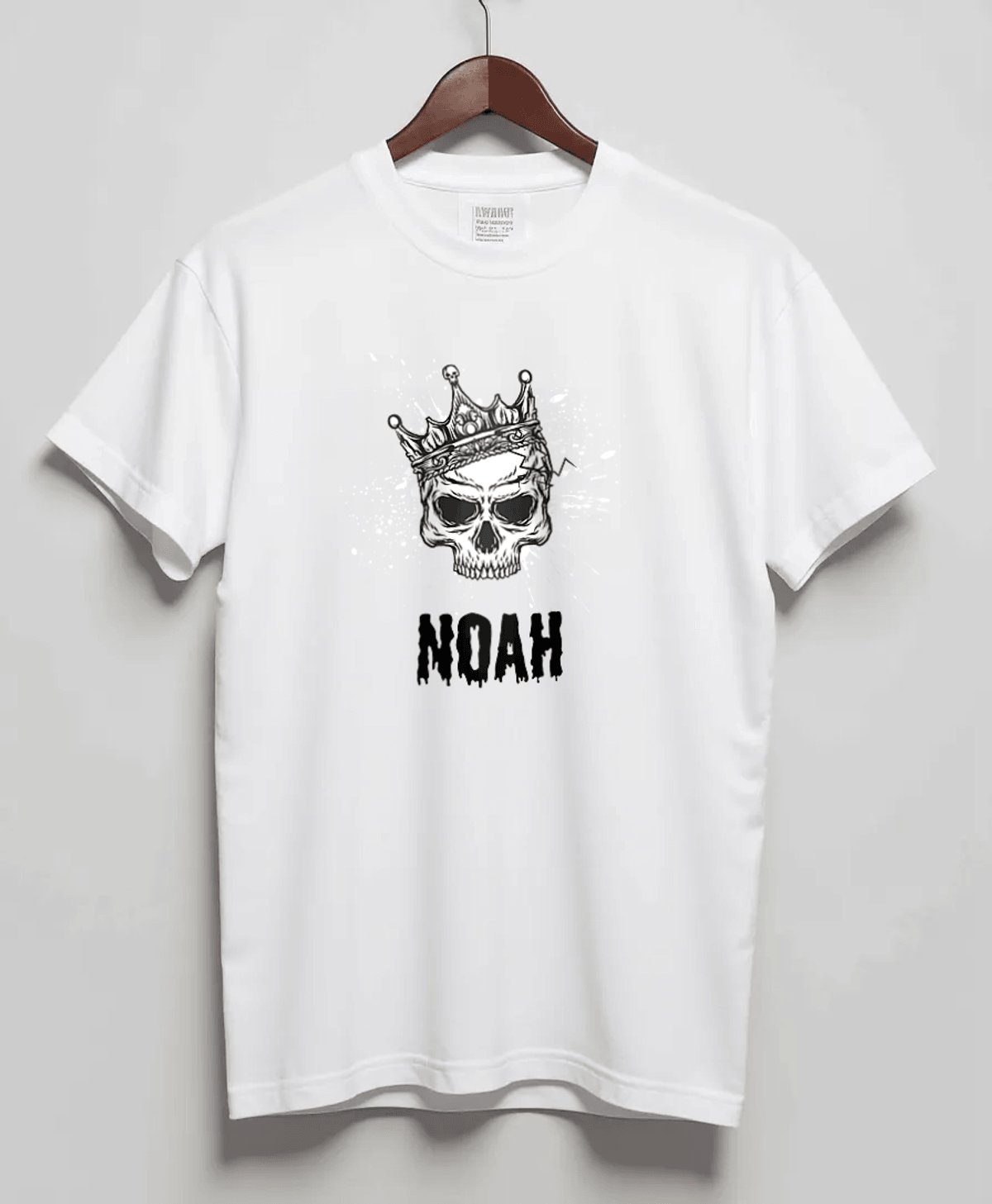 Personalized NOAH T-Shirt with Hand-Drawn Skull Design