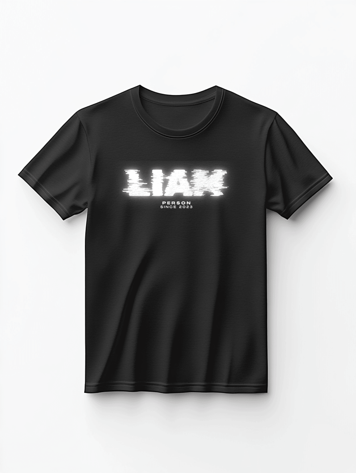 Personalized LIAM Distressed Glitch-Style T-Shirt